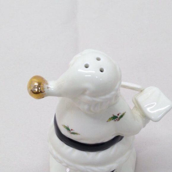 Santa "North Pole Mail" Ceram Salt Shaker Holly Holiday Rare Hard to Find VTG - Picture 5 of 8